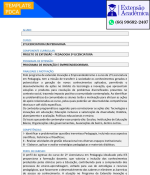 Projeto de extensão I - 2ª Licenciatura em Pedagogia