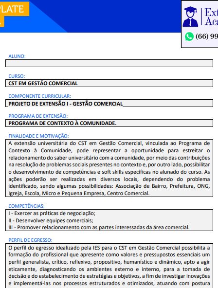 Portfólio Projeto de extensão I - Gestão Comercial