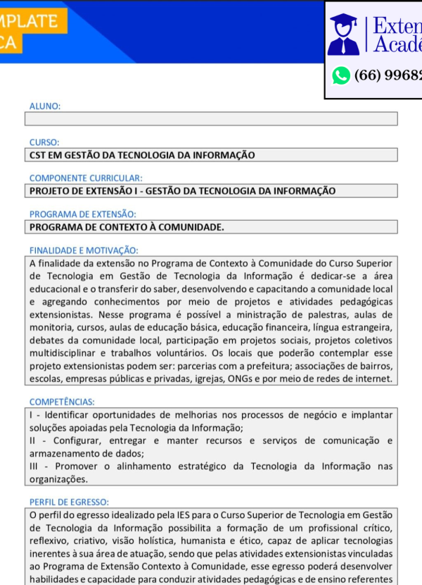 Projeto de extensão I - Gestão da Tecnologia da informação