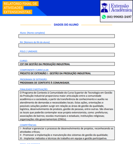 Portfólio Individual Projeto de Extensão I - Gestão da Produção Industrial