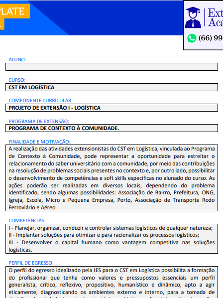 Portfólio Projeto de Extensão I - Logística