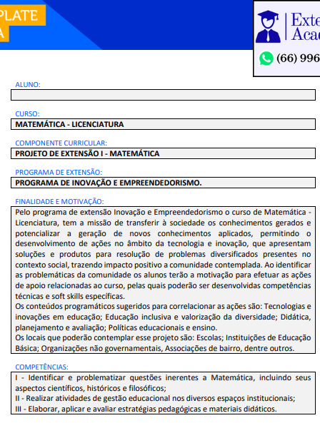 Portfólio Projeto de extensão I - Matemática