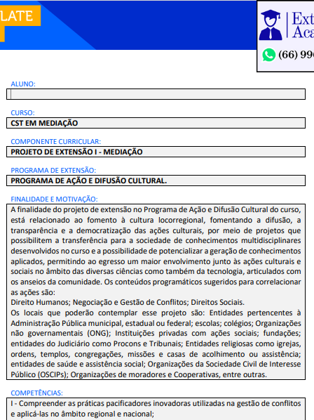 Projeto de extensão I - Mediação