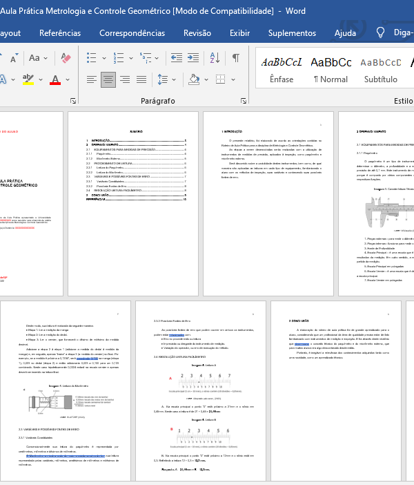 Roteiro de Aula Prática - Metrologia e Controle Geométrico
