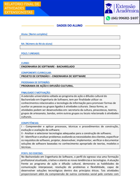 Projeto de extensão I - Engenharia de Software