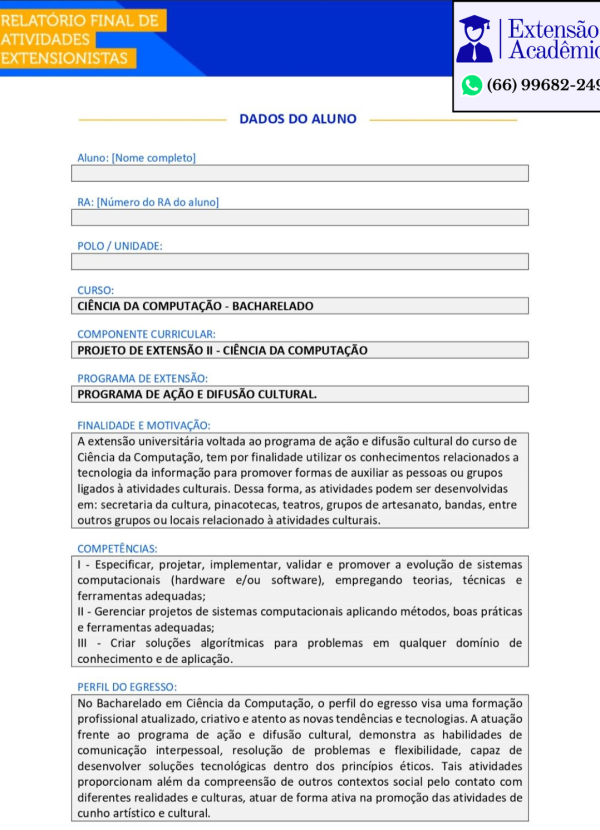 Projeto de extensão II - Ciência da Computação