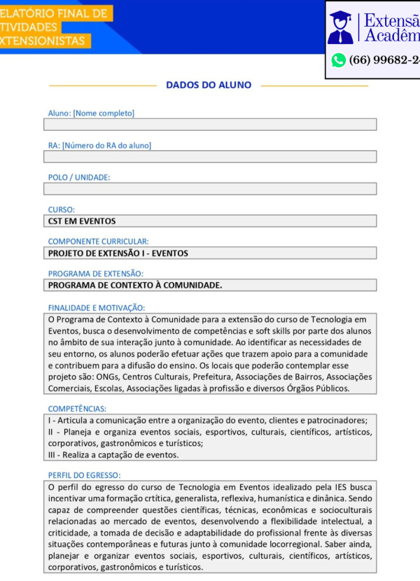 Portfólio Projeto de extensão I - Eventos