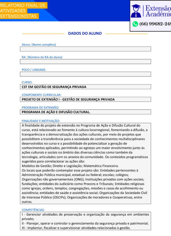 Portfólio Projeto de extensão I - Segurança Privada