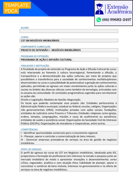 Projeto de Extensão I - Negócios Imobiliários