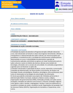 Projeto de extensão I - Administração Pública