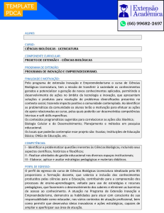 Projeto de extensão I - Ciências Biológicas