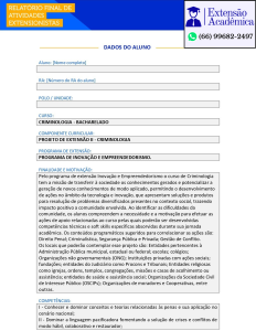 Projeto de extensão II - Criminologia