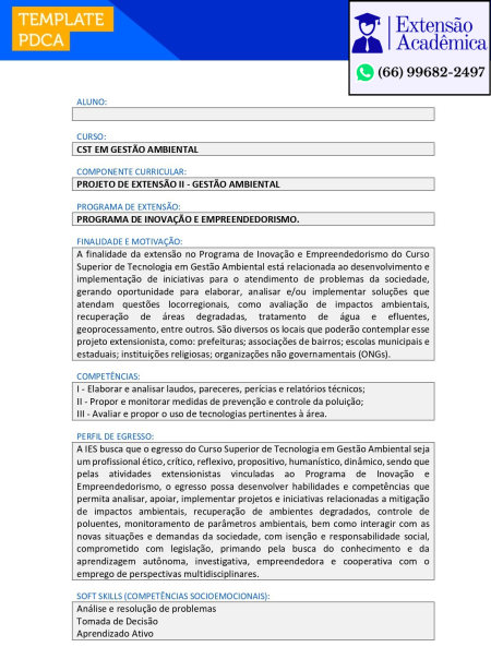 Projeto de extensão II - Gestão Ambiental