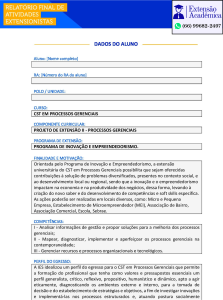 Projeto de extensão II - Processos Gerenciais