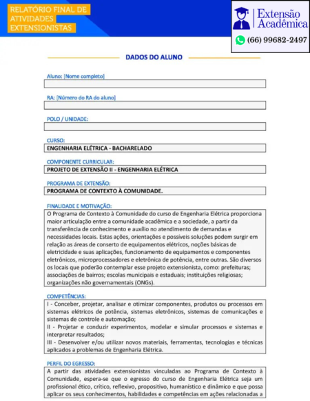 Projeto de Extensão II – Engenharia Elétrica